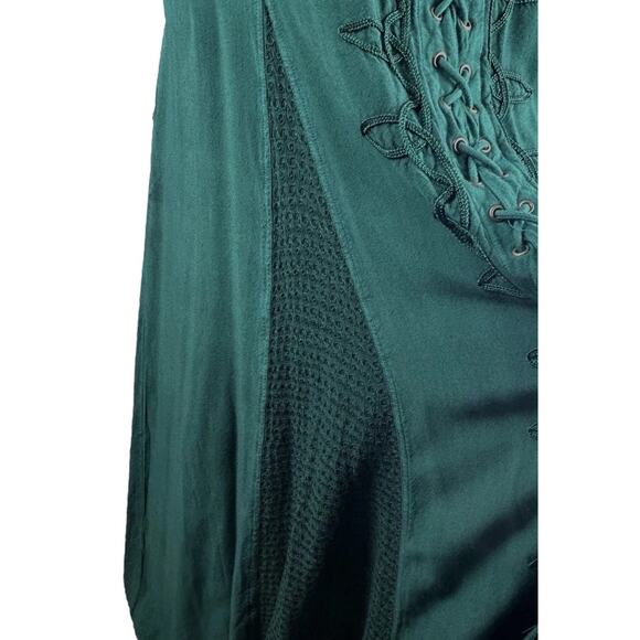 Holy Clothing Dress 2x Green Trinity Maxi With Pockets Embroidery Boho Ren Faire - Picture 5 of 11